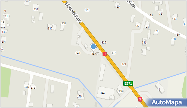 Radom, Słowackiego Juliusza, 342, mapa Radomia