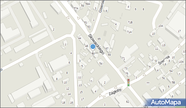 Radom, Słowackiego Juliusza, 50, mapa Radomia