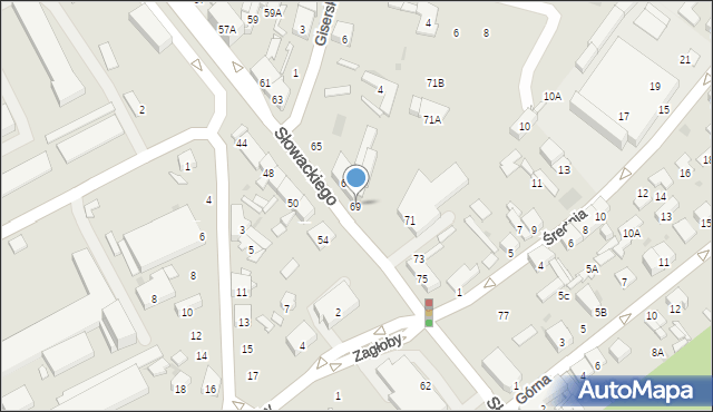 Radom, Słowackiego Juliusza, 69, mapa Radomia