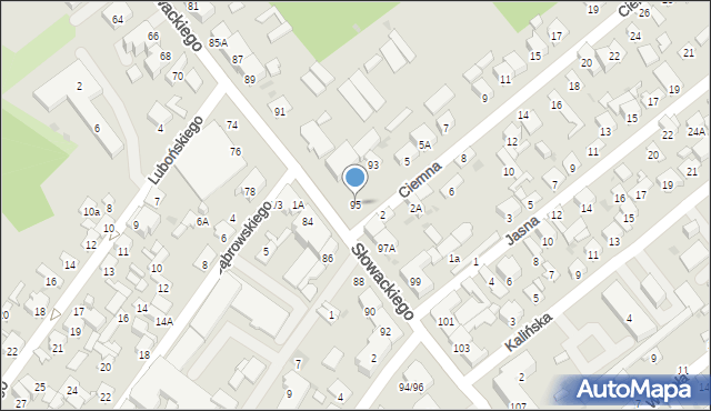 Radom, Słowackiego Juliusza, 95, mapa Radomia