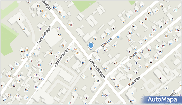 Radom, Słowackiego Juliusza, 95A, mapa Radomia