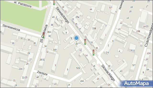 Radom, Słowackiego Juliusza, 10, mapa Radomia