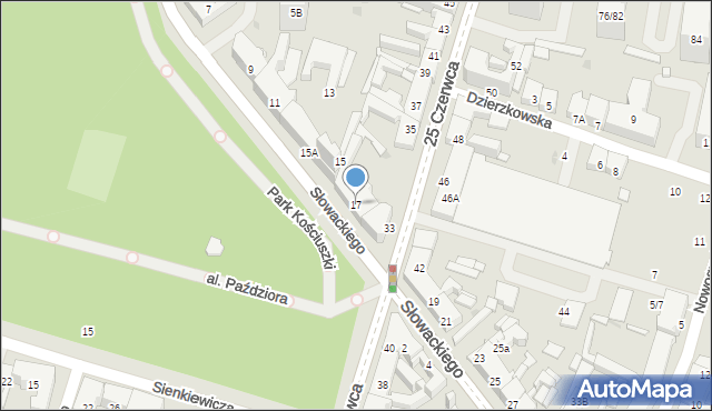 Radom, Słowackiego Juliusza, 17, mapa Radomia