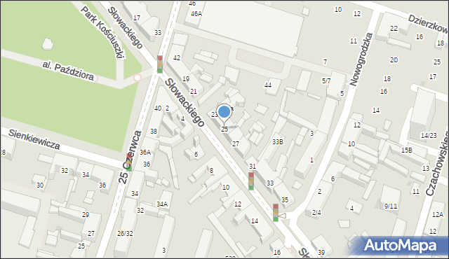 Radom, Słowackiego Juliusza, 25, mapa Radomia