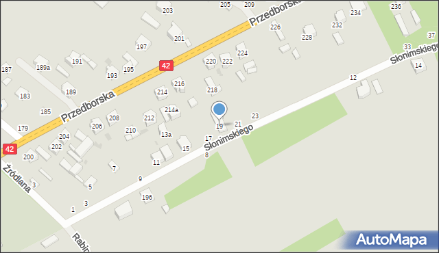 Radomsko, Słonimskiego Antoniego, 19, mapa Radomsko