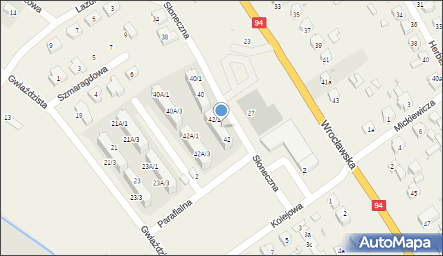 Radwanice, Słoneczna, 42/2, mapa Radwanice