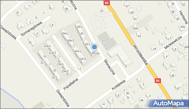 Radwanice, Słoneczna, 42/4, mapa Radwanice