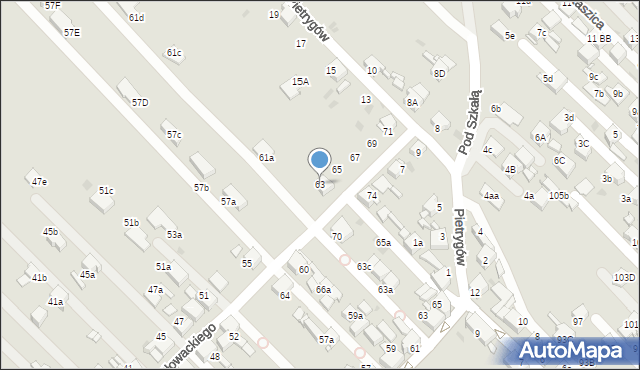 Radzionków, Słowackiego Juliusza, 63, mapa Radzionków