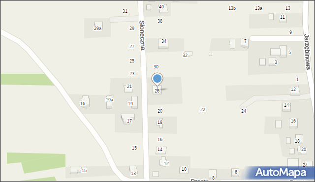 Radziszów, Słoneczna, 26, mapa Radziszów