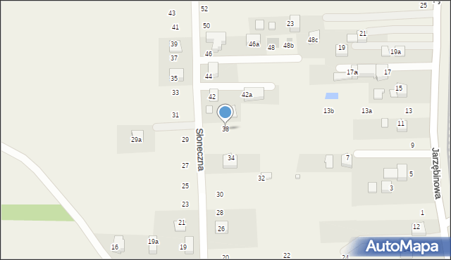 Radziszów, Słoneczna, 38, mapa Radziszów