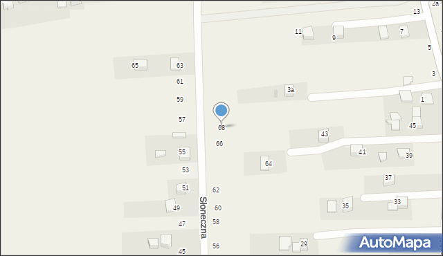 Radziszów, Słoneczna, 68, mapa Radziszów