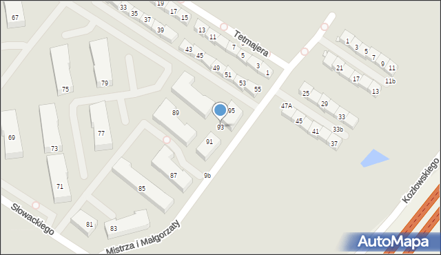 Radzymin, Słowackiego Juliusza, 93, mapa Radzymin