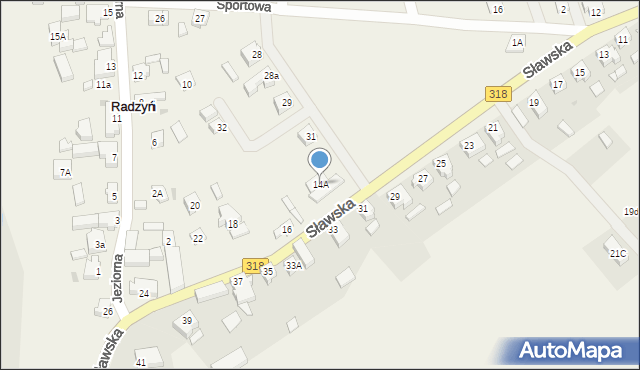 Radzyń, Sławska, 14A, mapa Radzyń
