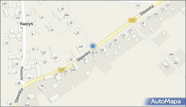Radzyń, Sławska, 31, mapa Radzyń