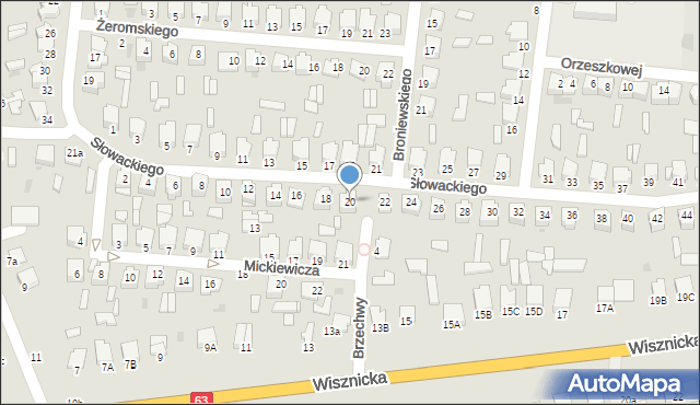 Radzyń Podlaski, Słowackiego Juliusza, 20, mapa Radzyń Podlaski