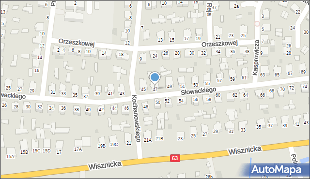 Radzyń Podlaski, Słowackiego Juliusza, 47, mapa Radzyń Podlaski