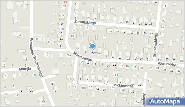 Radzyń Podlaski, Słowackiego Juliusza, 5, mapa Radzyń Podlaski