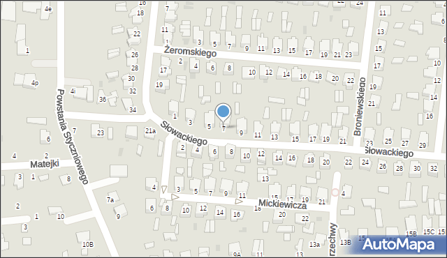 Radzyń Podlaski, Słowackiego Juliusza, 7, mapa Radzyń Podlaski