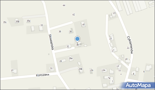 Rajsko, Słowiańska, 30, mapa Rajsko