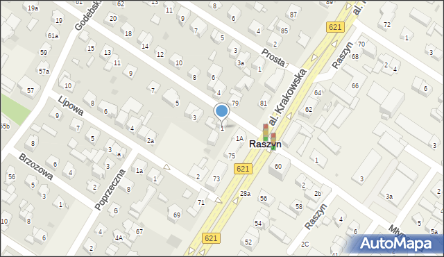 Raszyn, Słowikowskiego, 1, mapa Raszyn