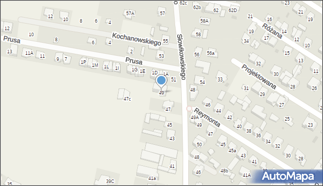 Raszyn, Słowikowskiego, 49, mapa Raszyn