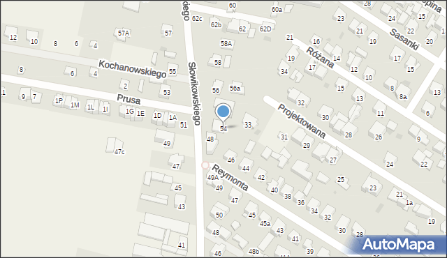 Raszyn, Słowikowskiego, 54, mapa Raszyn