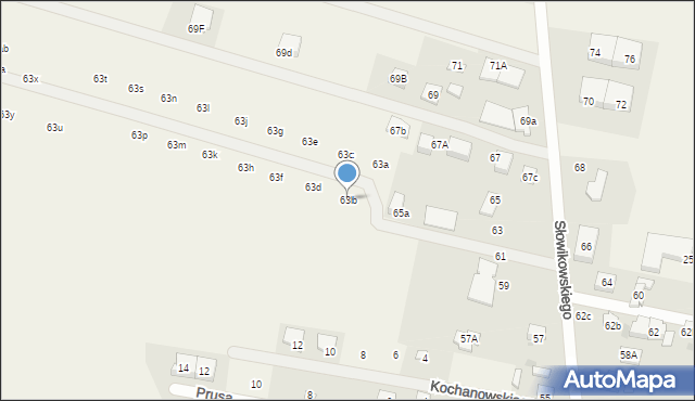 Raszyn, Słowikowskiego, 63b, mapa Raszyn