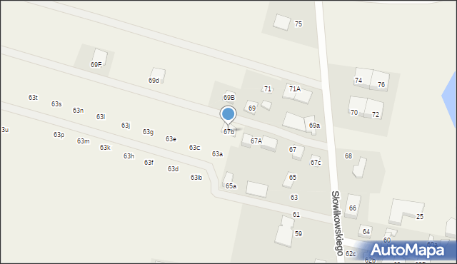 Raszyn, Słowikowskiego, 67b, mapa Raszyn