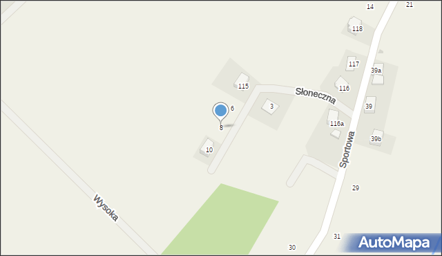 Rąty, Słoneczna, 8, mapa Rąty
