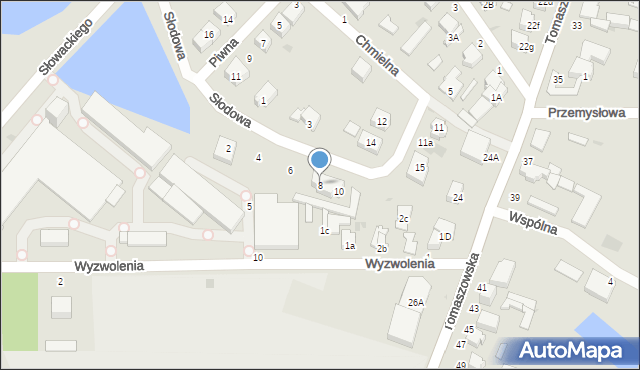 Rawa Mazowiecka, Słodowa, 8, mapa Rawa Mazowiecka