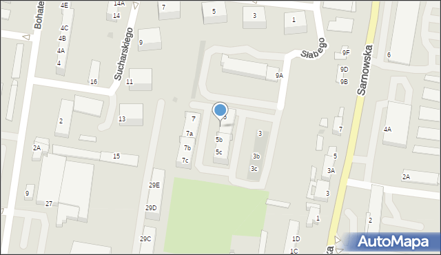 Rawicz, Słabego Mieczysława, mjr., 5a, mapa Rawicz