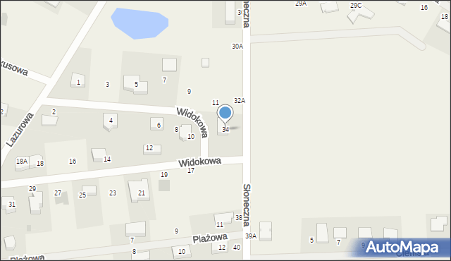 Rębiechowo, Słoneczna, 34, mapa Rębiechowo