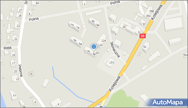 Recz, Słoneczna, 3a, mapa Recz