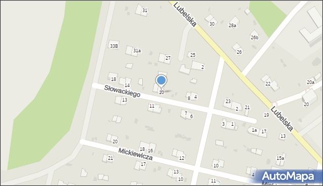 Rejowiec Fabryczny, Słowackiego Juliusza, 10, mapa Rejowiec Fabryczny