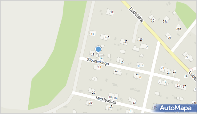 Rejowiec Fabryczny, Słowackiego Juliusza, 16, mapa Rejowiec Fabryczny