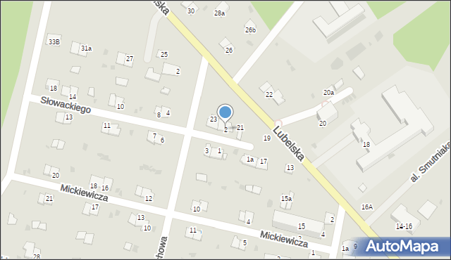 Rejowiec Fabryczny, Słowackiego Juliusza, 2, mapa Rejowiec Fabryczny