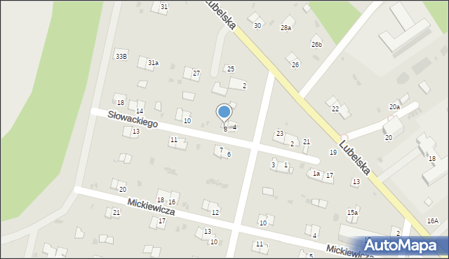 Rejowiec Fabryczny, Słowackiego Juliusza, 8, mapa Rejowiec Fabryczny