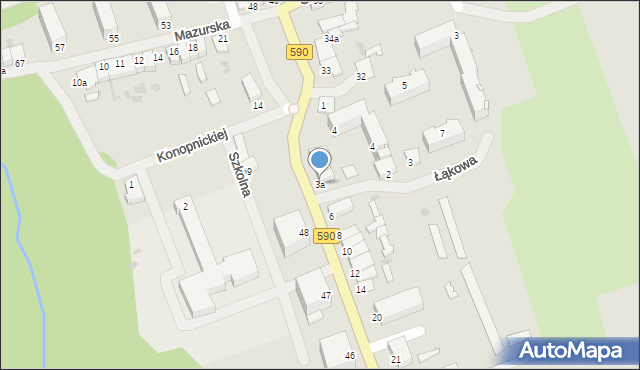 Reszel, Słowiańska, 3a, mapa Reszel