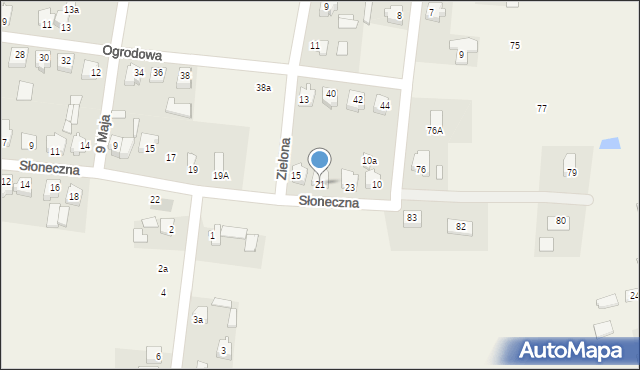 Rogów, Słoneczna, 21, mapa Rogów