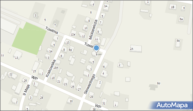 Rogów, Słowackiego Juliusza, 7, mapa Rogów