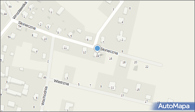 Rogów Sobócki, Słoneczna, 14, mapa Rogów Sobócki