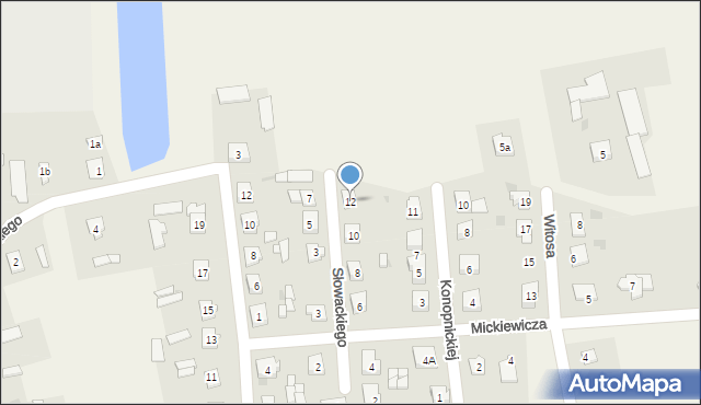 Rościszewo, Słowackiego Juliusza, 12, mapa Rościszewo