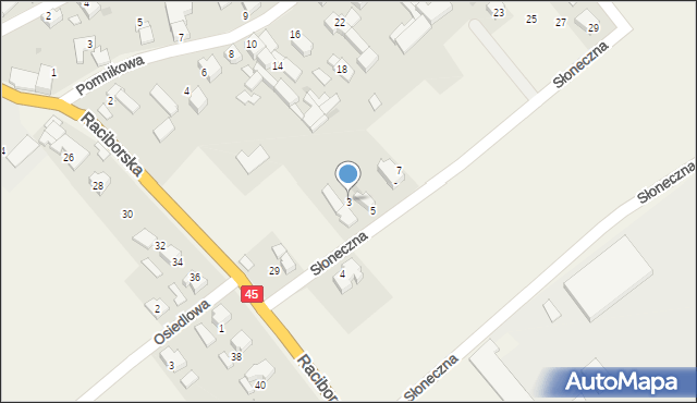 Roszków, Słoneczna, 3, mapa Roszków