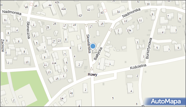 Rowy, Słowiańska, 1a, mapa Rowy