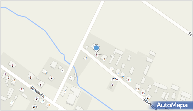 Ruchna, Słoneczna, 1, mapa Ruchna