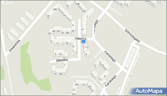 Ruda Śląska, Sławika Henryka, 1, mapa Rudy Śląskiej