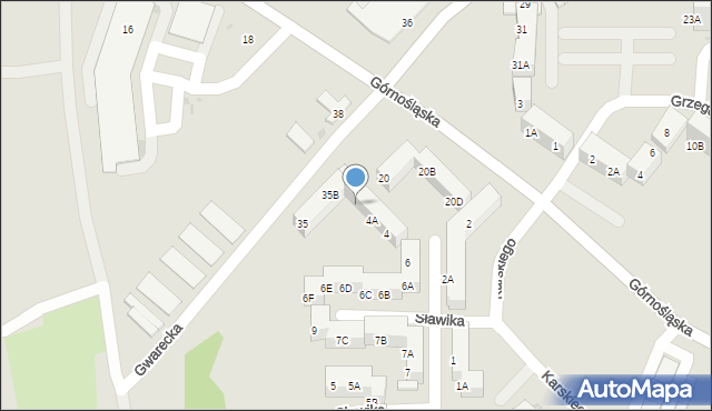 Ruda Śląska, Sławika Henryka, 4B, mapa Rudy Śląskiej