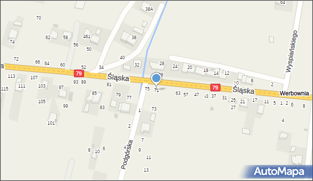 Rudawa, Śląska, 71, mapa Rudawa