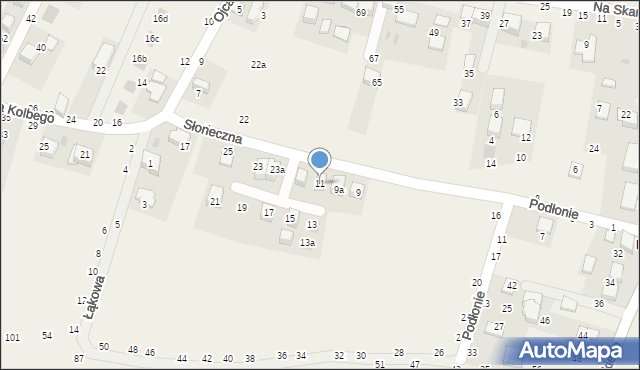 Rudawa, Słoneczna, 11, mapa Rudawa