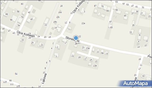 Rudawa, Słoneczna, 25, mapa Rudawa